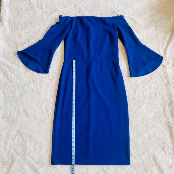 H&M Off-the-Shoulder Bell-Sleeved Midi Dress - Royal Blue - Picture 9 of 9